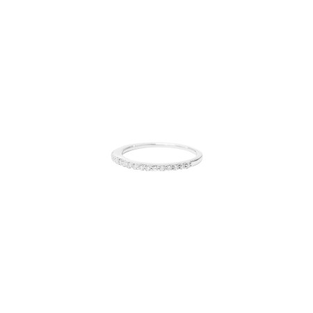 Alliance Isabelle Barrier en or blanc sertie de diamants naturels, taille 55